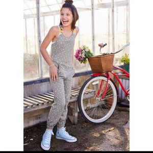 435 by Matilda Jane Clothing Stardust Gray Jogger Overalls Sz 16 (Girl)